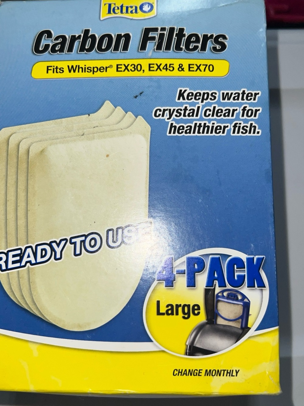 Tetra Whisper Carbon Filters EX30 EX45 EX70 Large 4 Pack Aquarium Filter New